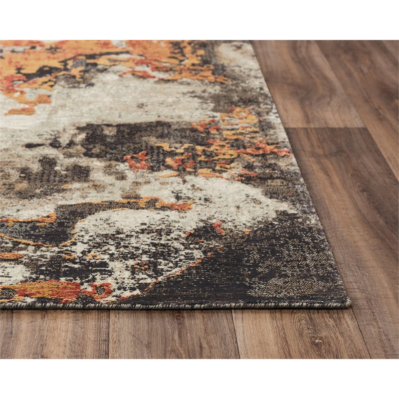 Alora Decor Alure 9' x 12' Abstract Brown/Copper/Beige Hybrid Area Rug