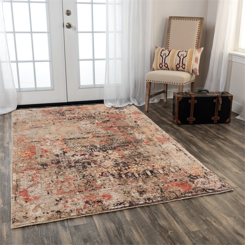 Alora Decor Alure 9' x 12' Abstract Green/Copper/Beige Hybrid Area Rug