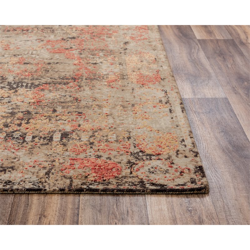 Alora Decor Alure 9' x 12' Abstract Green/Copper/Beige Hybrid Area Rug
