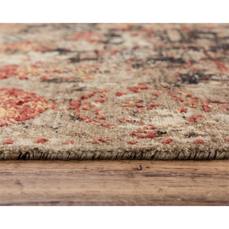 Alora Decor Alure 9' x 12' Abstract Green/Copper/Beige Hybrid Area Rug