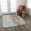 Alora Decor Alure 9' x 12' Abstract Blue/Blue/Apricot Hybrid Area Rug
