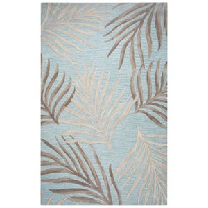Alora Decor Cedar Key 8' x 10' Coastal Seafoam /Gray/Rust/Blue Area Rug