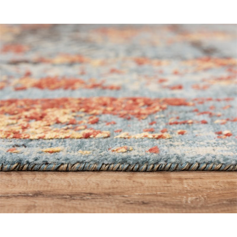 Alora Decor Alure 9' x 12' Abstract Blue/Copper/Beige Hybrid Area Rug