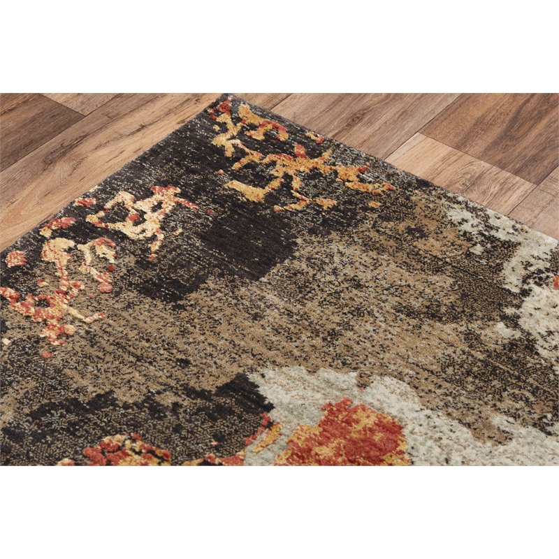 Alora Decor Alure 5' x 8' Abstract Brown/Copper/Beige Hybrid Area Rug