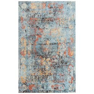 Alora Decor Alure 5' x 8' Abstract Blue/Copper/Beige Hybrid Area Rug