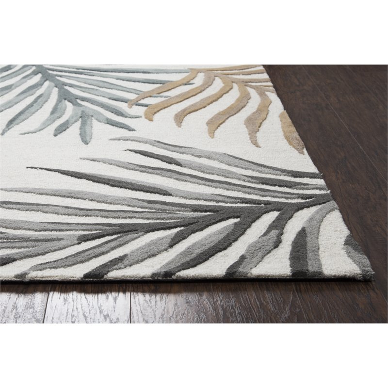 Alora Decor Cedar Key 5' x 8' Coastal Cream/Gray/Rust/Blue Hand-Tufted Area Rug