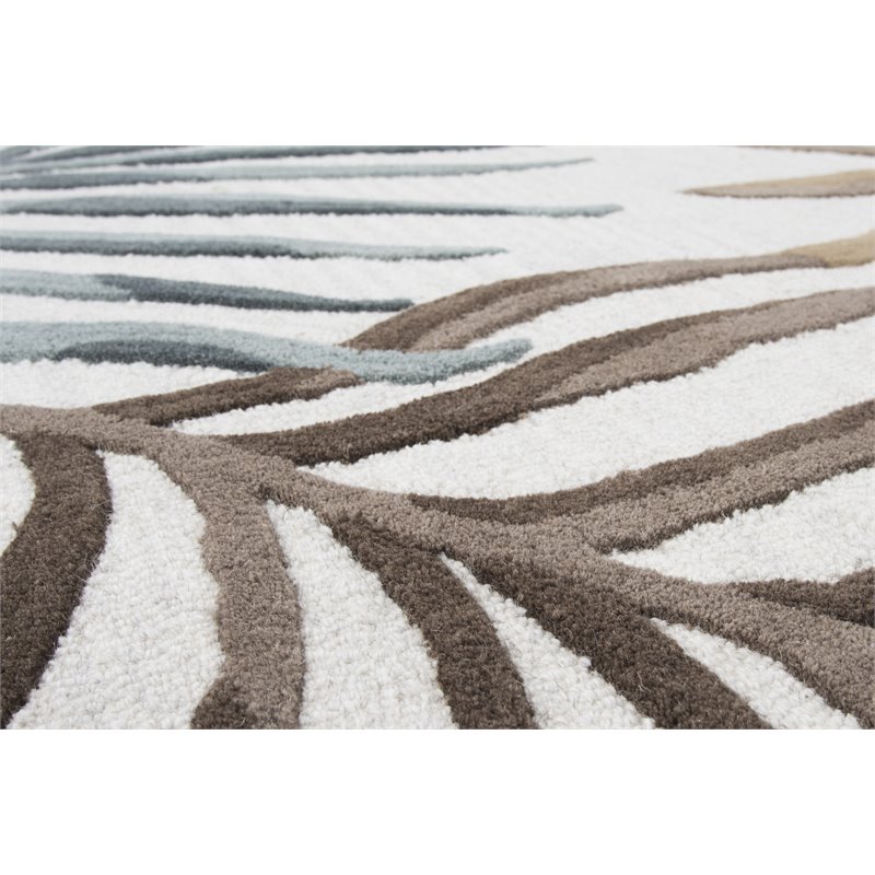 Alora Decor Cedar Key 5' x 8' Coastal Cream/Gray/Rust/Blue Hand-Tufted Area Rug