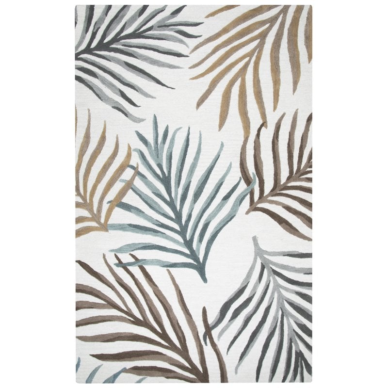 Alora Decor Cedar Key 5' x 8' Coastal Cream/Gray/Rust/Blue Hand-Tufted Area Rug