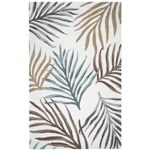 Alora Decor Cedar Key 5' x 8' Coastal Cream/Gray/Rust/Blue Hand-Tufted Area Rug