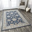 Alora Decor Crypt 3' x 5' Border Blue/Ivory Hand-Tufted Area Rug