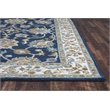 Alora Decor Crypt 3' x 5' Border Blue/Ivory Hand-Tufted Area Rug