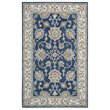 Alora Decor Crypt 3' x 5' Border Blue/Ivory Hand-Tufted Area Rug