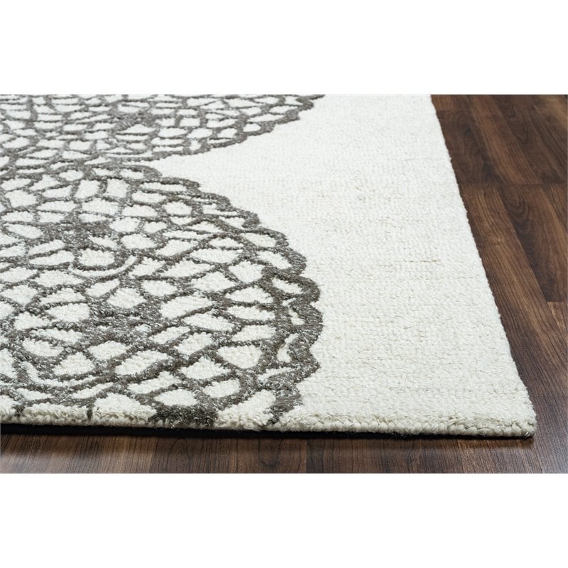 Alora Decor Charming 3' x 5' Medallion Grey/Gray/Rust/Blue Hand-Tufted Area Rug