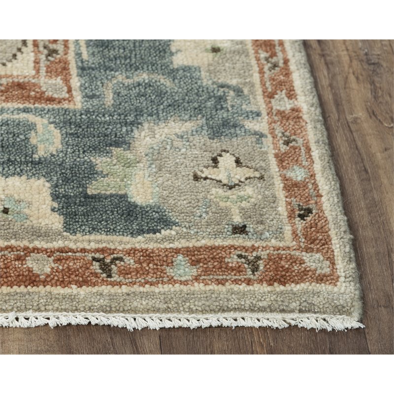 Alora Decor Abby 9' x 12' Lt. Blue/Brown/Beige/Blue Hand Knotted Area Rug