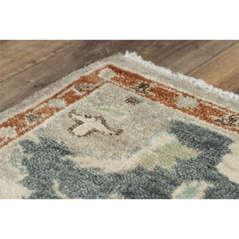 Alora Decor Abby 9' x 12' Lt. Blue/Brown/Beige/Blue Hand Knotted Area Rug