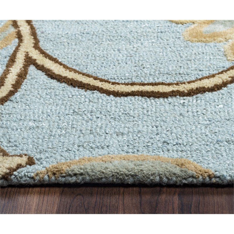 Alora Decor Charming 3' x 5' Floral Blue/Gray/Rust/Blue Hand-Tufted Area Rug