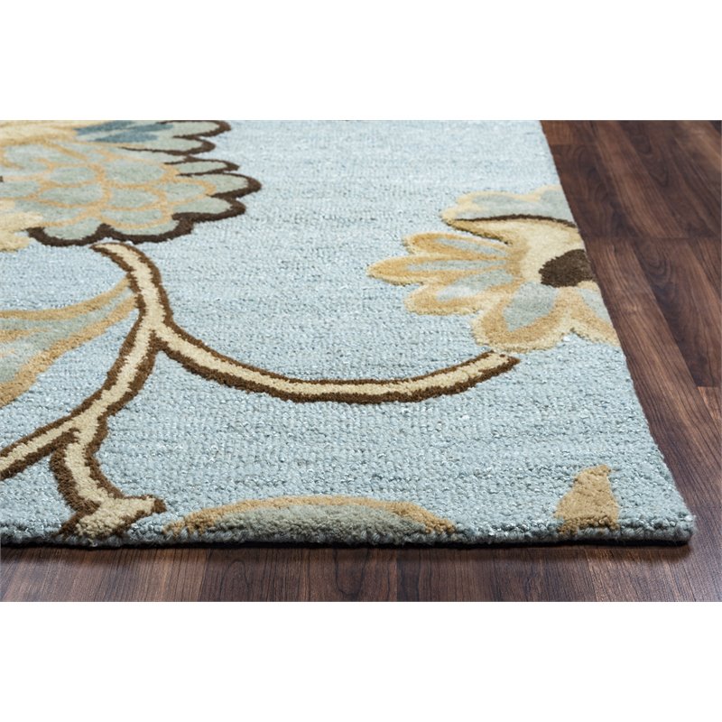 Alora Decor Charming 5' x 8' Floral Blue/Gray/Rust/Blue Hand-Tufted Area Rug
