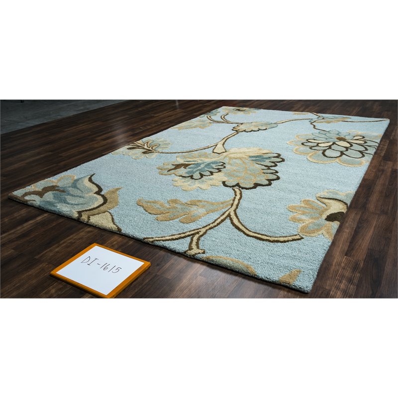 Alora Decor Charming 5' x 8' Floral Blue/Gray/Rust/Blue Hand-Tufted Area Rug