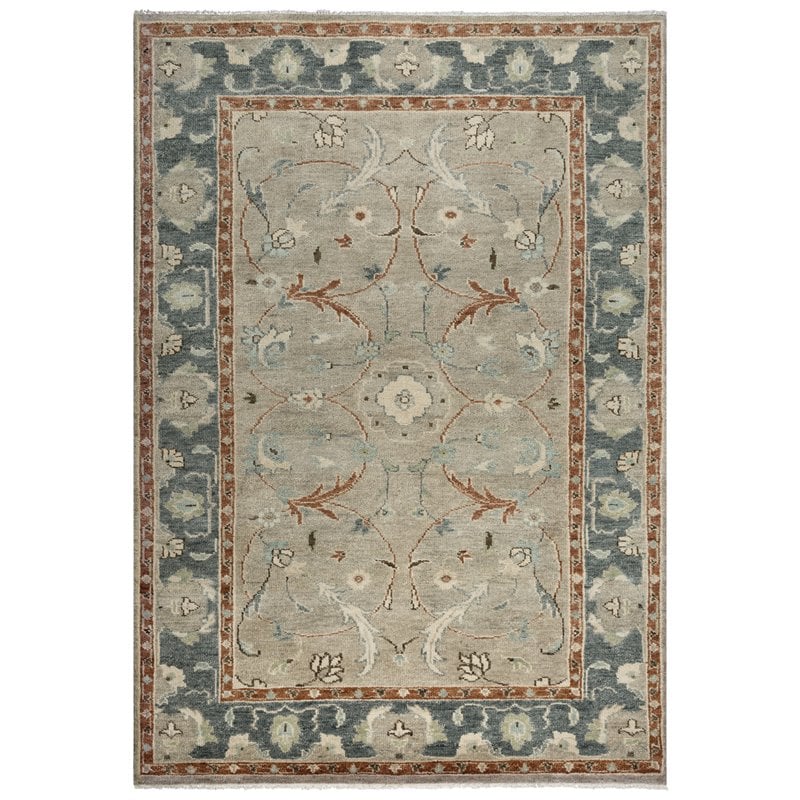 Alora Decor Abby 6' x 9' Lt. Blue/Brown/Beige/Blue Hand Knotted Area Rug