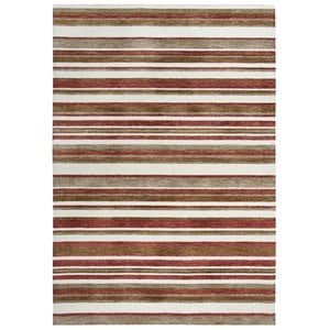 Alora Decor Bermuda 7'6&quotx9'6&quot Stripe Rust/Ivory/Beige Hand-Tufted Area Rug