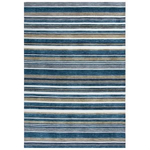 Alora Decor Bermuda 8'6&quotx11'6&quot Stripe Teal/Ivory/Gray Hand-Tufted Area Rug