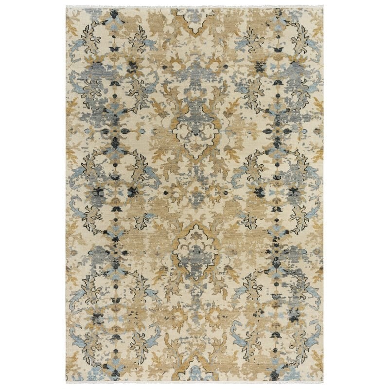 Alora Decor Abby 9' x 12' Beige/Brown/Blue/Gray Hand Knotted Area Rug