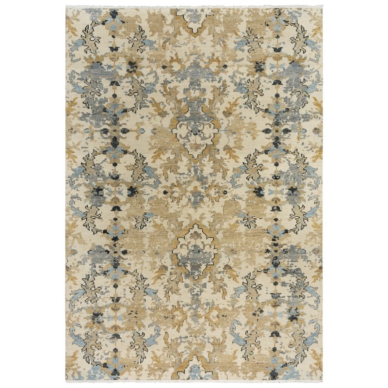 Alora Decor Abby 6' x 9' Traditional Beige/Brown/Blue/Gray Hand Knotted Area Rug