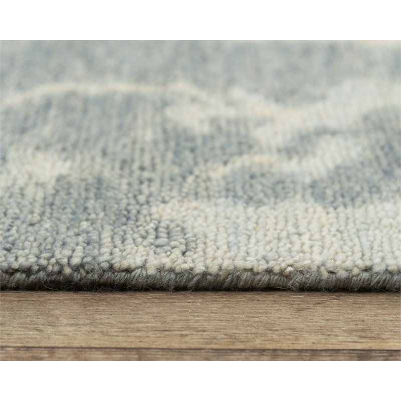 Alora Decor Abby 10' x 14' Traditional Dk. Gray/Blue/Gray Hand Knotted Area Rug