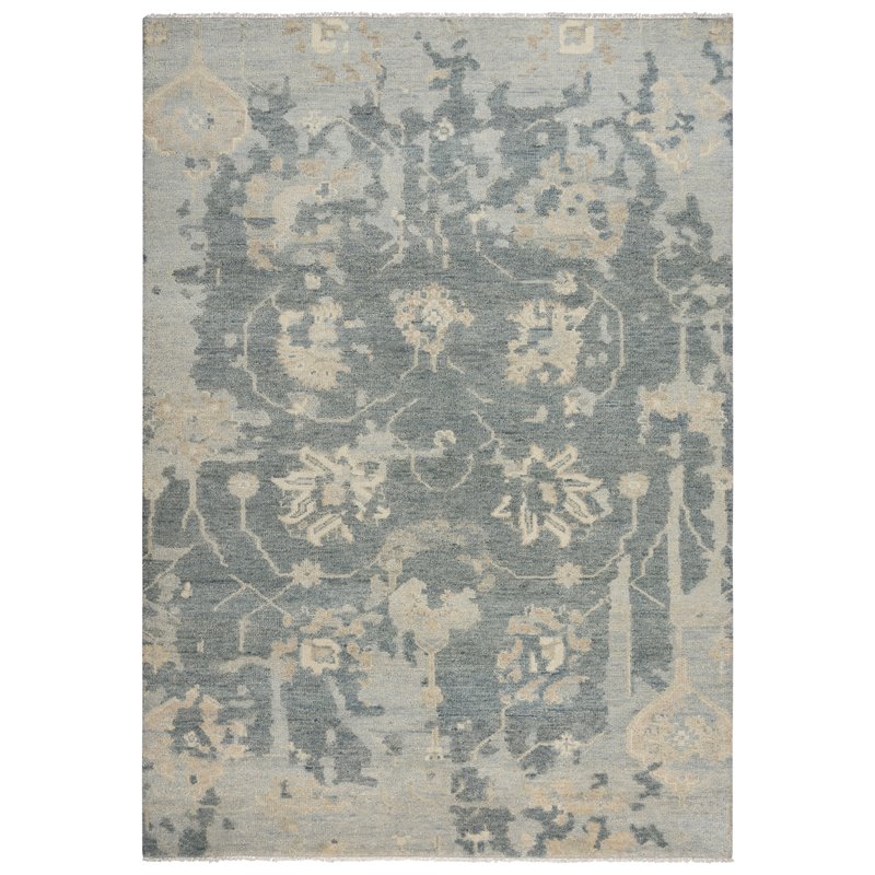 Alora Decor Abby 10' x 14' Traditional Dk. Gray/Blue/Gray Hand Knotted Area Rug