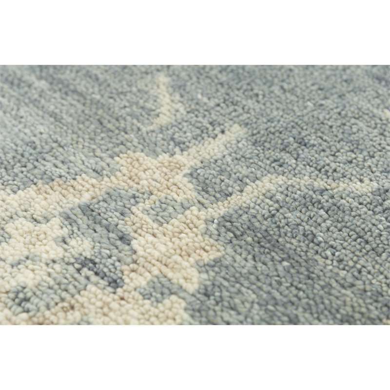 Alora Decor Abby 9' x 12' Traditional Dk. Gray/Blue/Gray Hand Knotted Area Rug