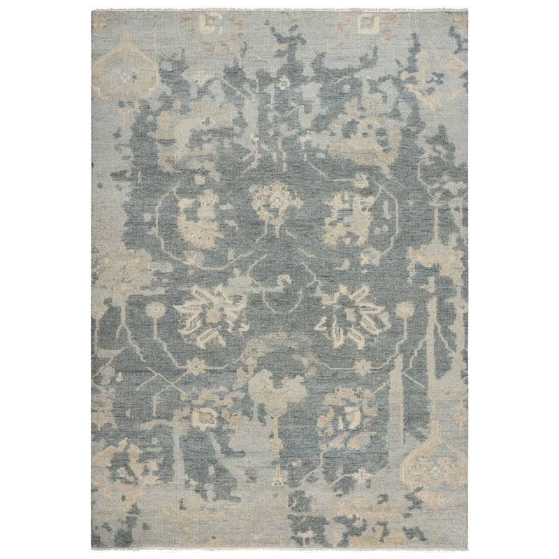 Alora Decor Abby 6' x 9' Traditional Dk. Gray/Blue/Gray Hand Knotted Area Rug