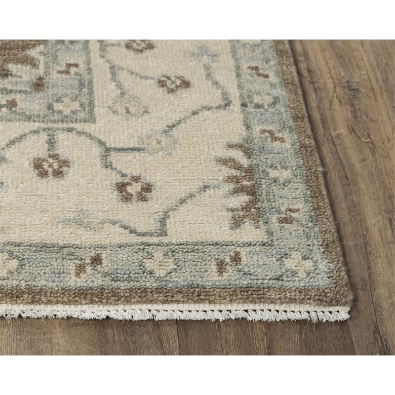 Alora Decor Abby 8' x 10' Traditional Brown/Blue/Brown Hand Knotted Area Rug