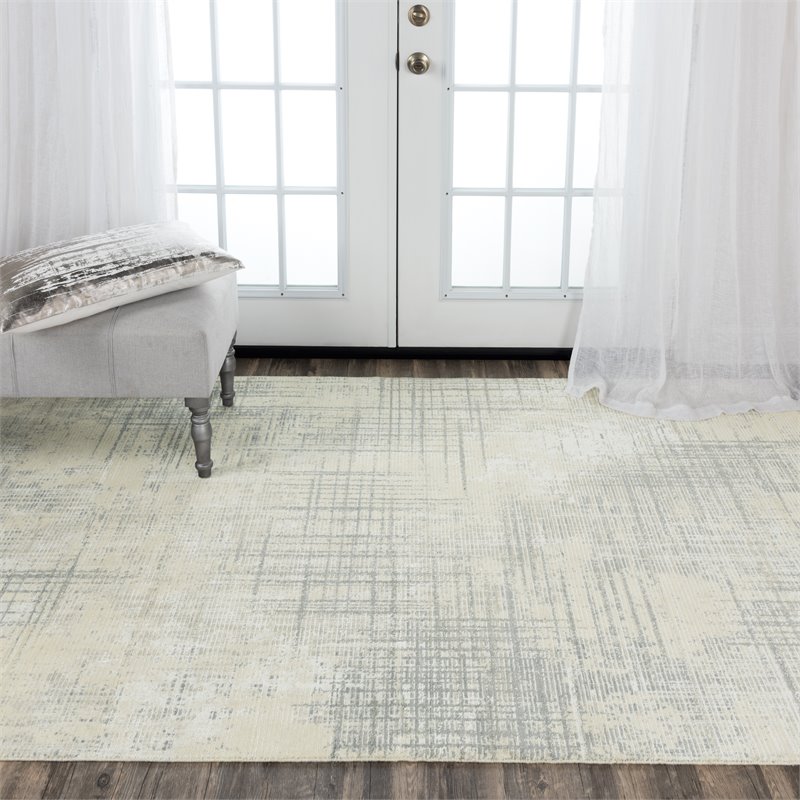 Alora Decor Aurora 9' x 12' Abstract Beige/Gray/Beige/Gray Hybrid Area Rug
