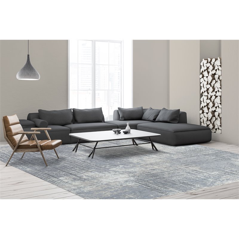 Alora Decor Aurora 10' x 13' Abstract Gray/Beige Hybrid Area Rug