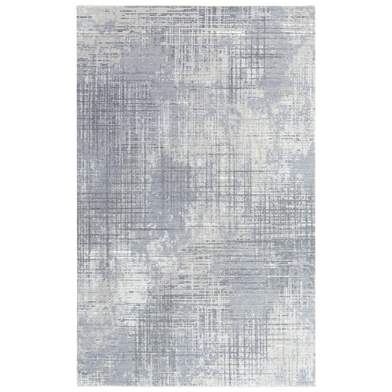 Alora Decor Aurora 9' x 12' Abstract Gray/Beige Hybrid Area Rug