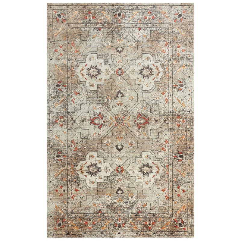 Alora Decor Alure 8' x 10' Classical Green/Beige/Apricot Hybrid Area Rug