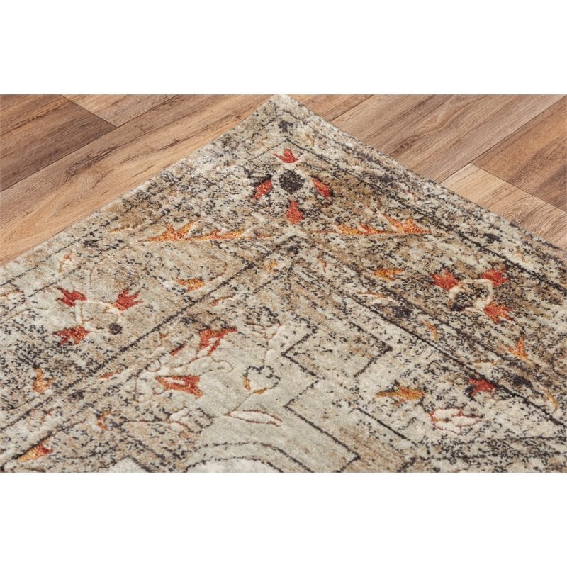 Alora Decor Alure 5' x 8' Classical Green/Beige/Apricot Hybrid Area Rug