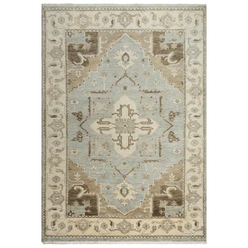 Alora Decor Abby 8' x 10' Traditional Gray/Blue/Brown Hand Knotted Area Rug