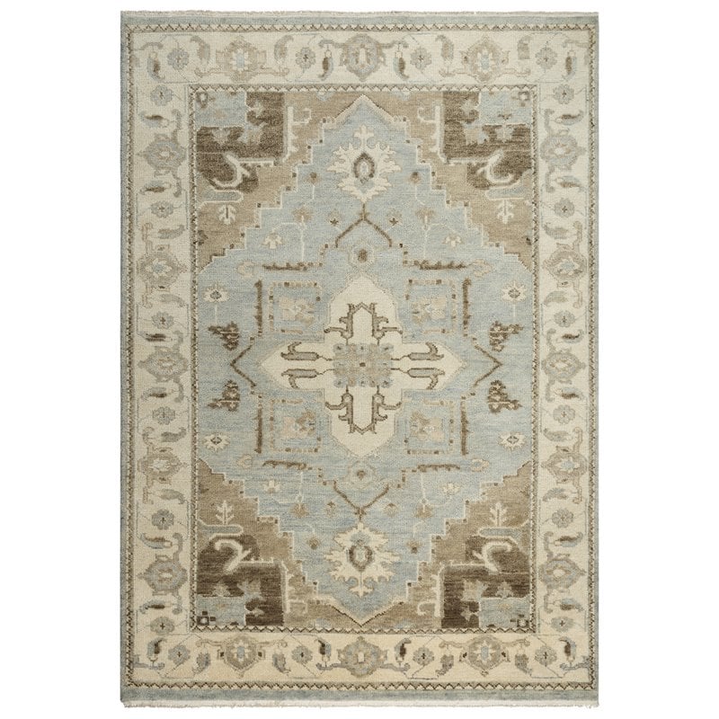 Alora Decor Abby 6' x 9' Traditional Gray/Blue/Brown Hand Knotted Area Rug