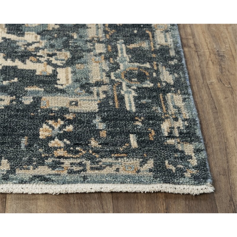 Alora Decor Abby 10' x 14' Traditional Blue/Blue Hand Knotted Area Rug
