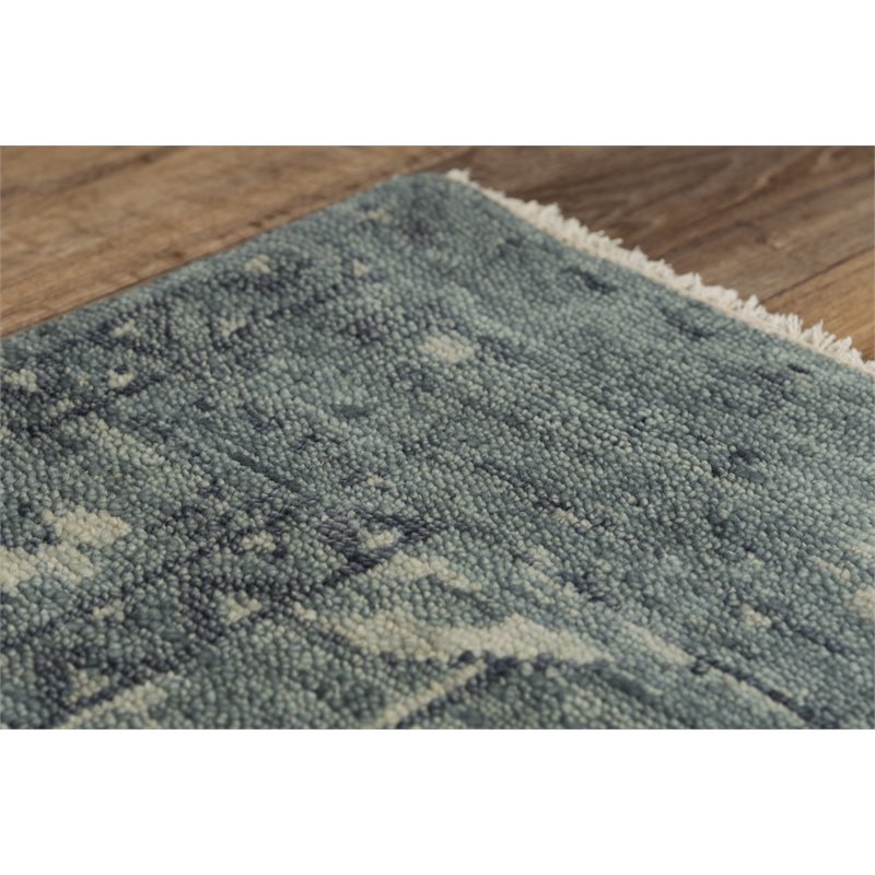 Alora Decor Abby 10' x 14' Traditional Blue/Blue Hand Knotted Area Rug