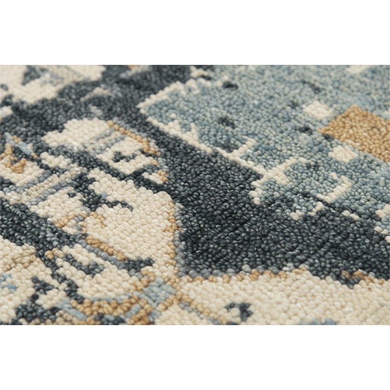 Alora Decor Abby 8' x 10' Traditional Blue/Blue Hand Knotted Area Rug
