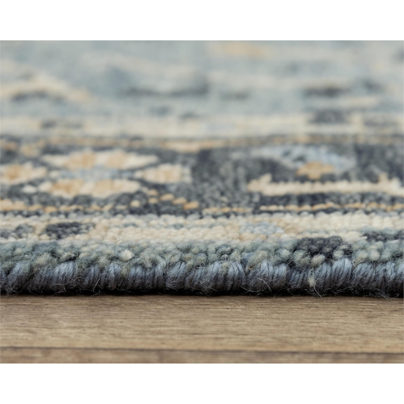 Alora Decor Abby 8' x 10' Traditional Blue/Blue Hand Knotted Area Rug