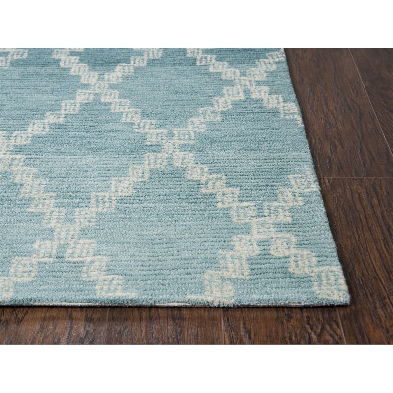 Alora Decor Ascension 8' x11' Ombre/Lattice Teal/Gray/Rust/Blue Area Rug