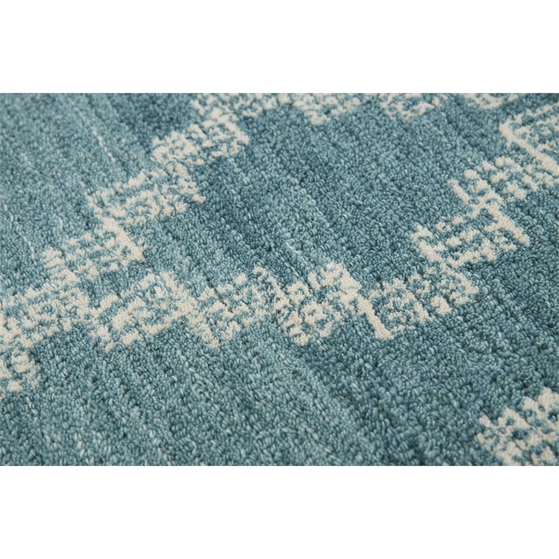 Alora Decor Ascension 8' x11' Ombre/Lattice Teal/Gray/Rust/Blue Area Rug