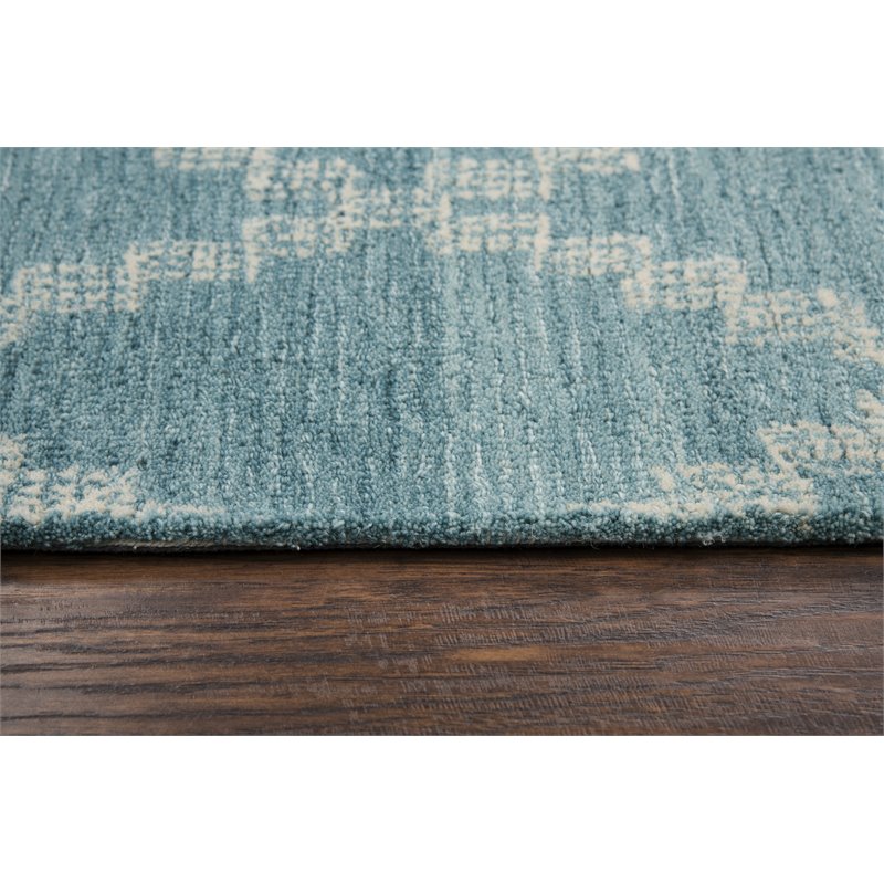 Alora Decor Ascension 8' x11' Ombre/Lattice Teal/Gray/Rust/Blue Area Rug