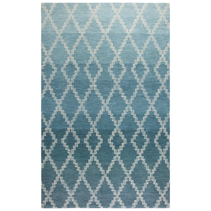 Alora Decor Ascension 8' x11' Ombre/Lattice Teal/Gray/Rust/Blue Area Rug
