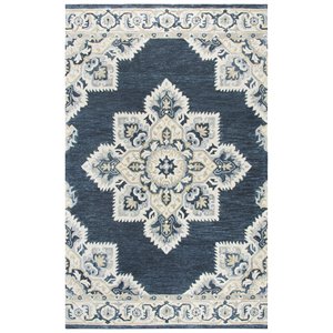 Alora Decor Cascade 8' x 10' Dk Blue/Natural/Gray/Tan Hand-Tufted Area Rug