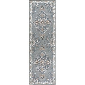 Alora Decor Cascade 2'6&quot x 8' Gray/Lt. Gray/Dk Beige/Blue Gray Area Rug