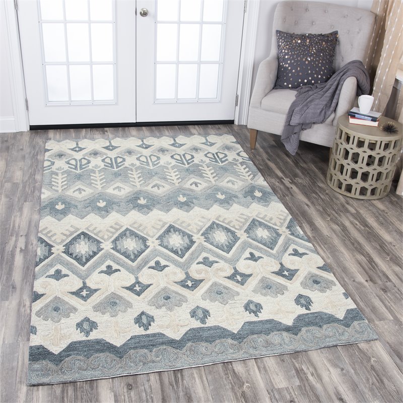 Alora Decor Cascade 5' x 8' Natural/Tan/Gray/Dk Gray Hand-Tufted Area Rug